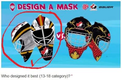 Design a goalie mask contest